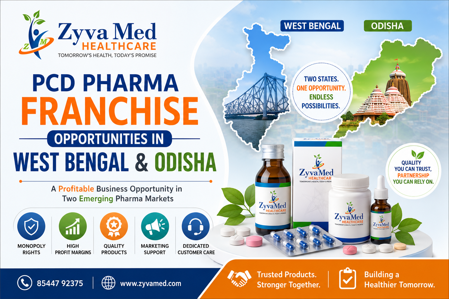Best PCD Pharma Franchise Opportunities in West Bengal & Odisha | ZyvaMed Healthcare