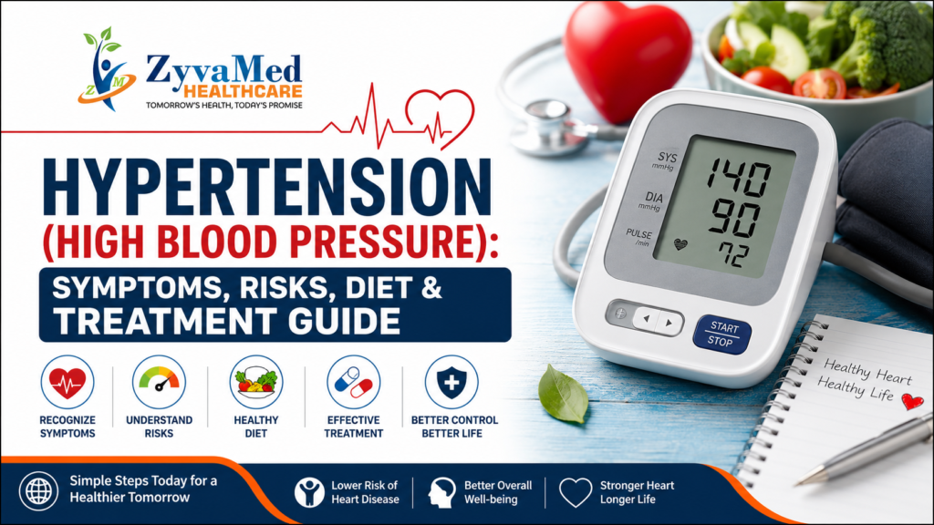 Hypertension High Blood Pressure Symptoms Causes Diet and Treatment Guide by ZyvaMed Healthcare