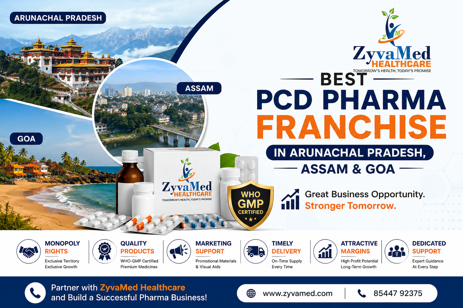 Best PCD Pharma Franchise in Arunachal Pradesh, Assam & Goa | ZyvaMed Healthcare