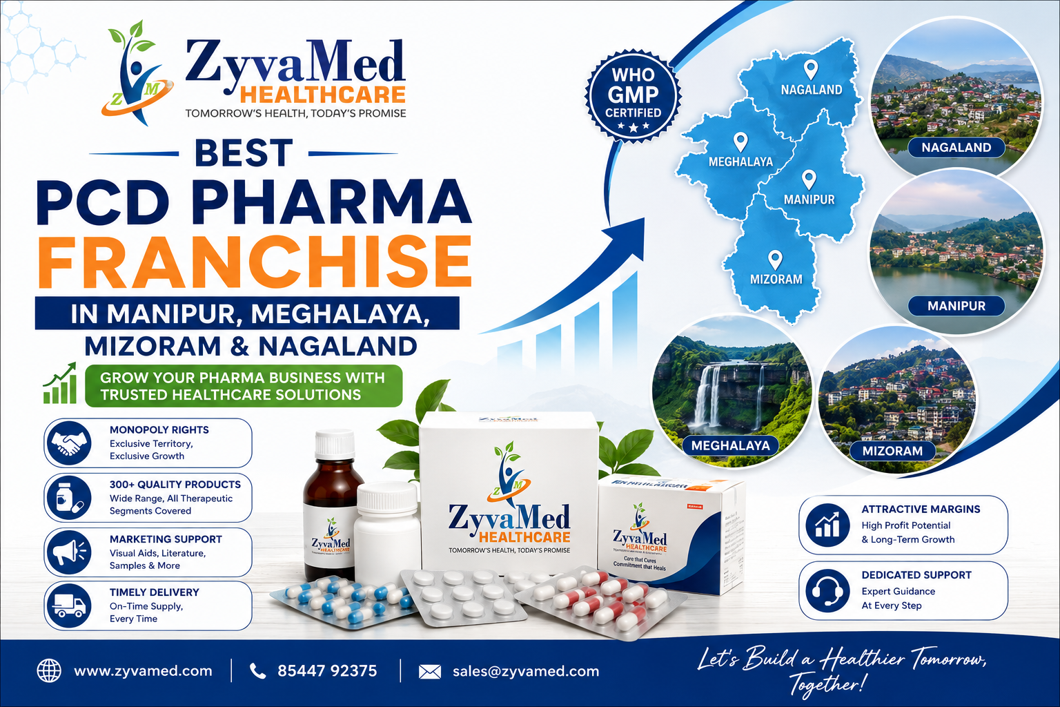 Best PCD Pharma Franchise in Manipur Meghalaya Mizoram Nagaland by ZyvaMed Healthcare