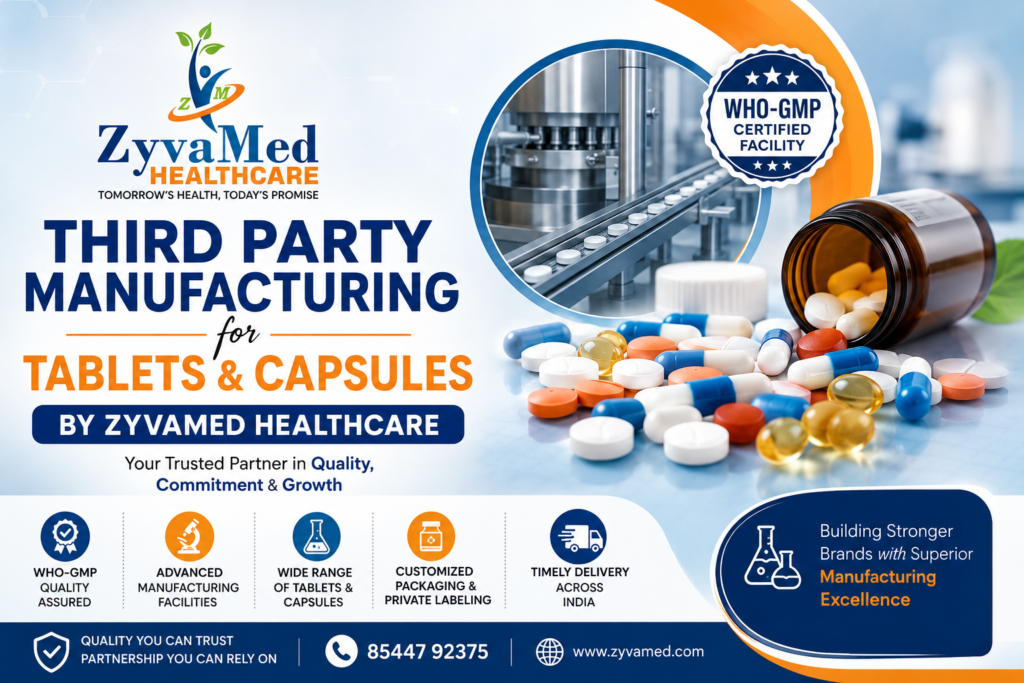 Third Party Manufacturing for Tablets and Capsules by Zyvamed Healthcare